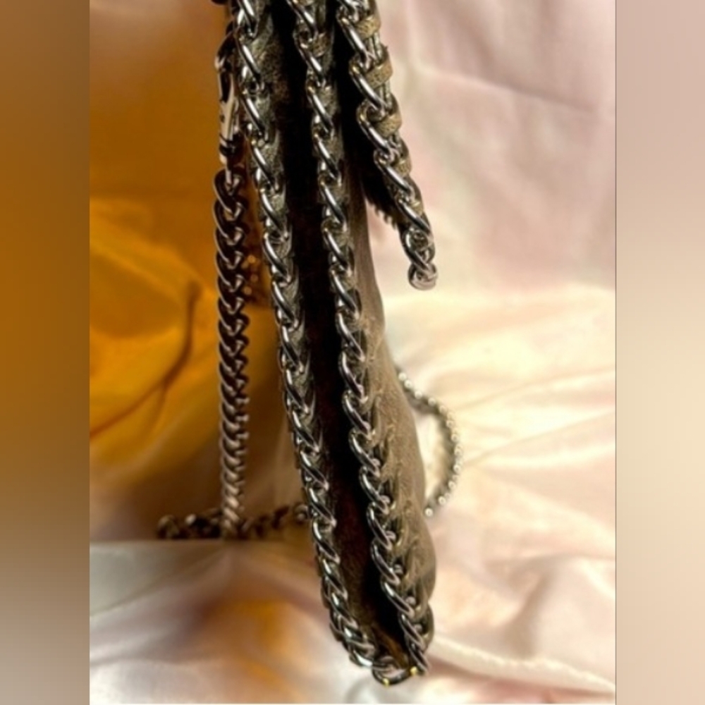 Michael Kors Chelsea Chain Shoulder Bag Nickel Leather Excellent Condition - Picture 7 of 7